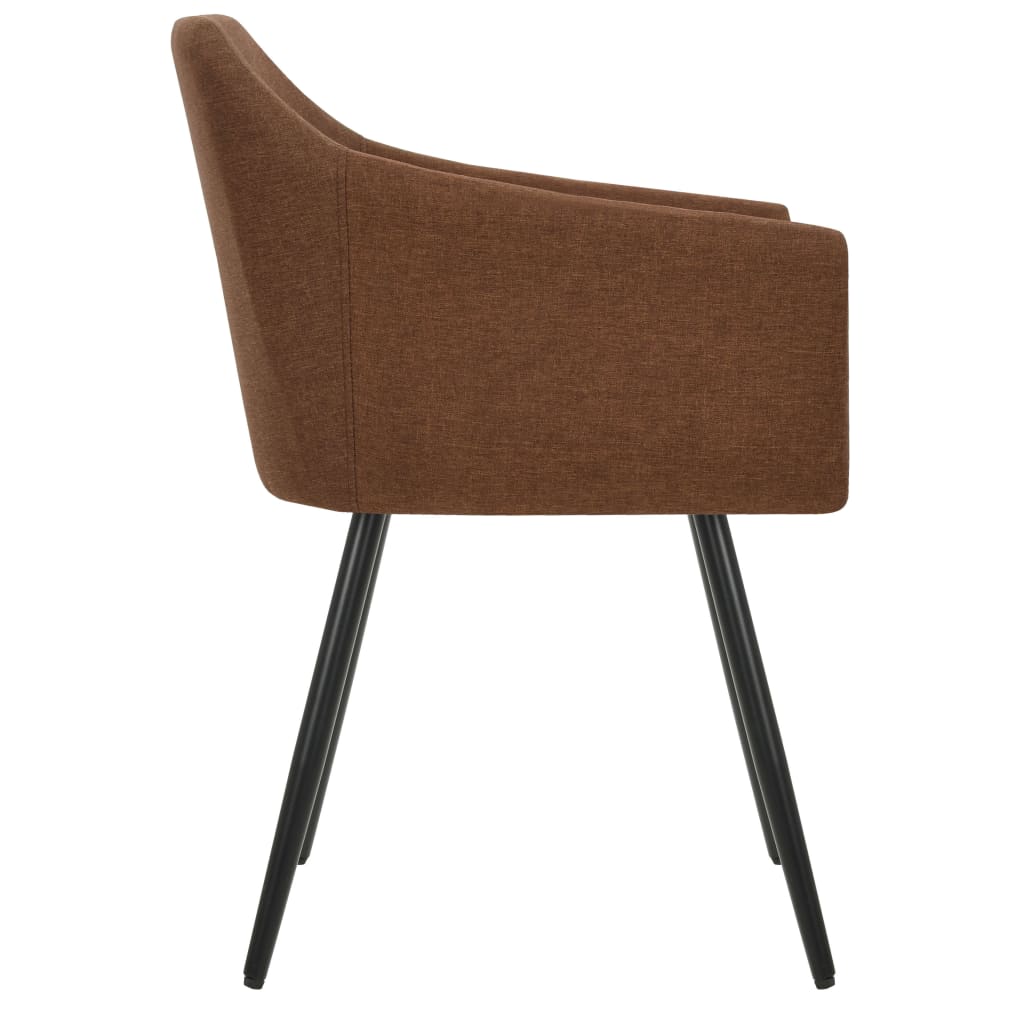 Chaises à manger lot de 4 marron tissu - XIOS