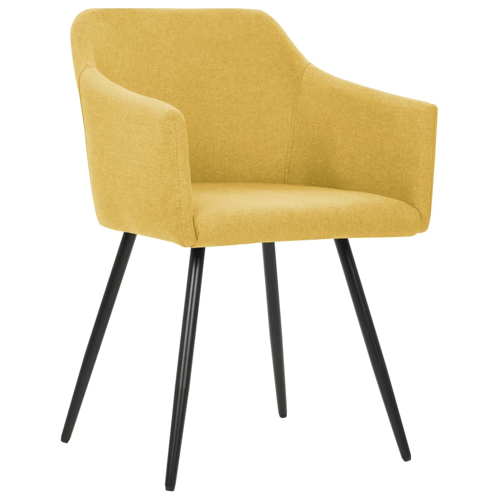 Chaises à manger lot de 4 jaune tissu - XIOS