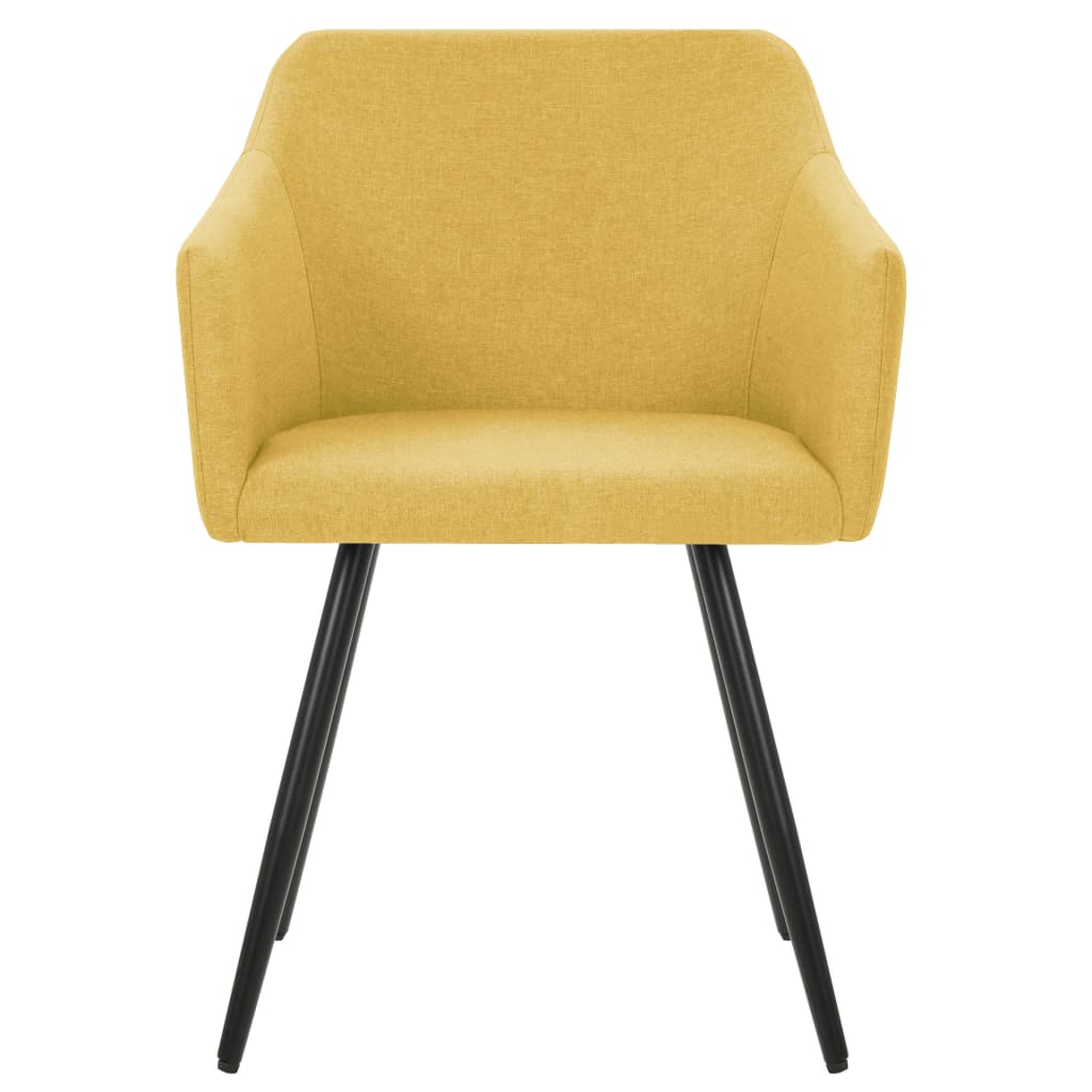 Chaises à manger lot de 4 jaune tissu - XIOS