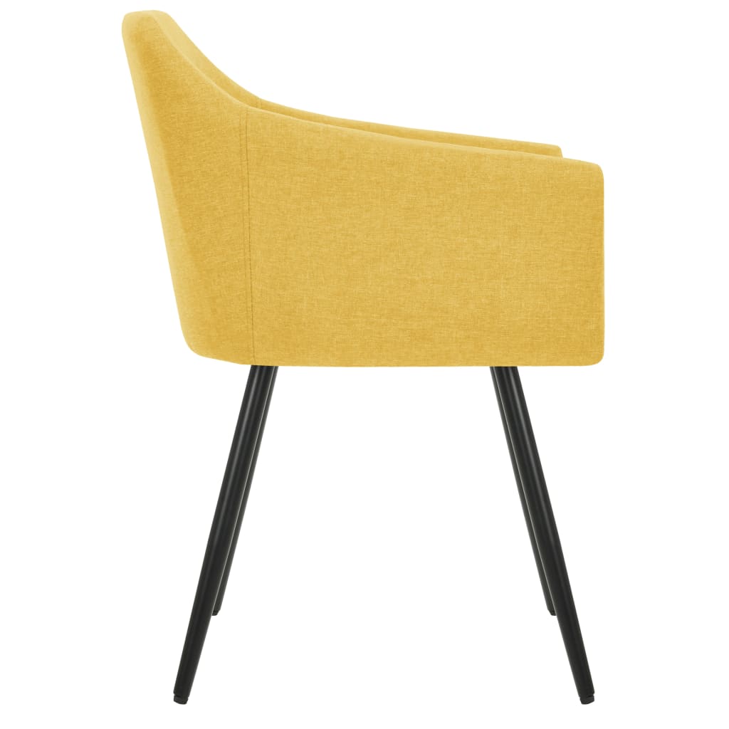 Chaises à manger lot de 4 jaune tissu - XIOS
