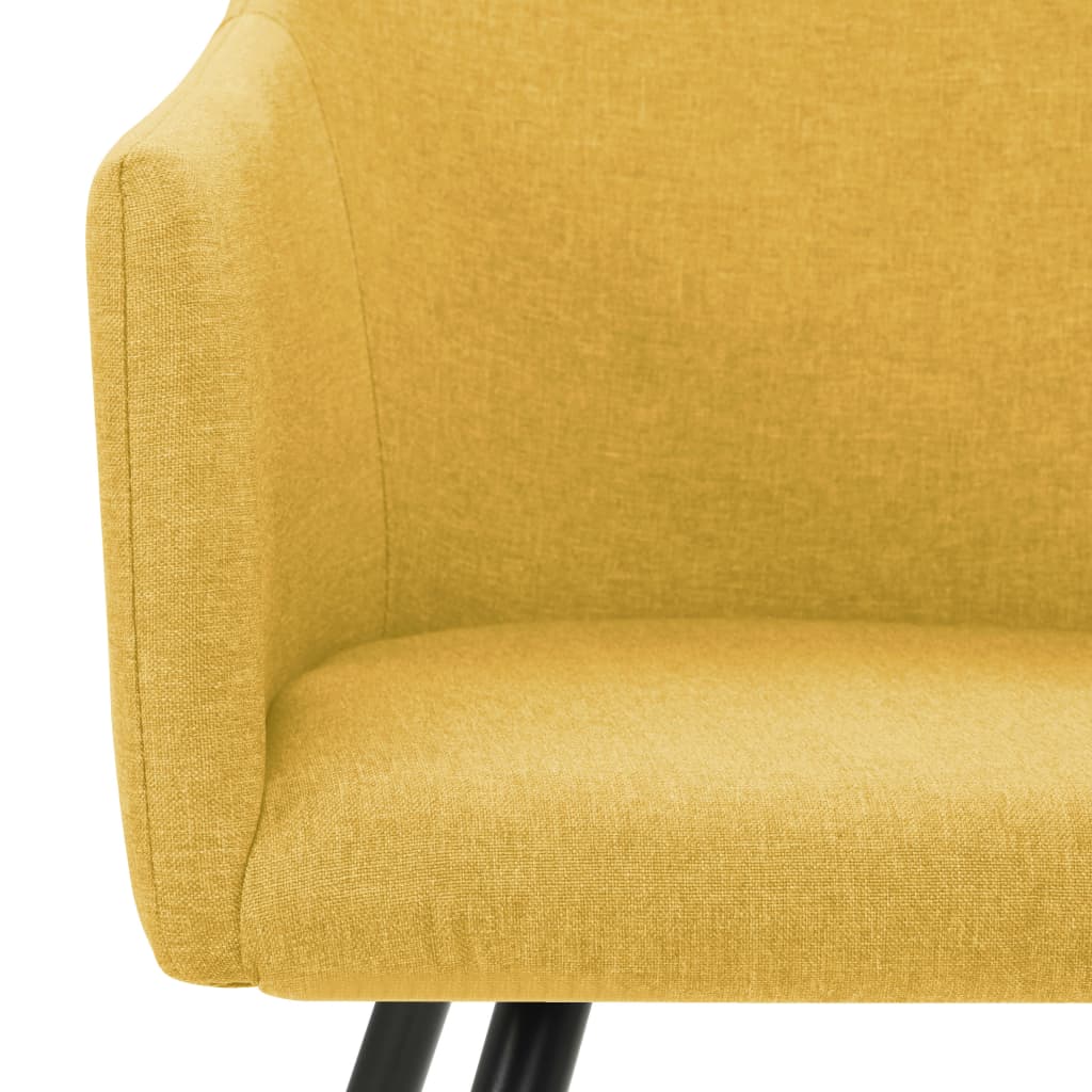 Chaises à manger lot de 4 jaune tissu - XIOS