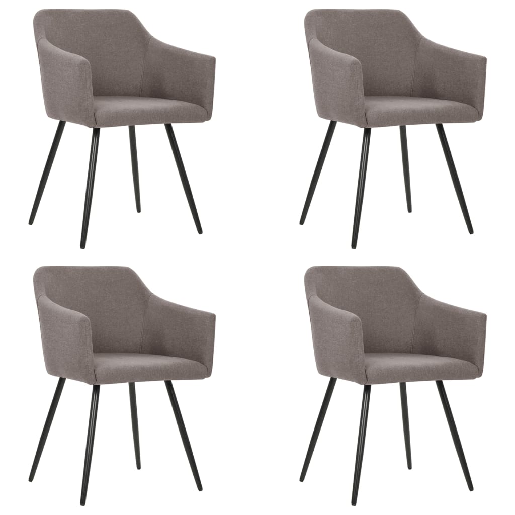 Chaises à manger lot de 4 taupe tissu - XIOS