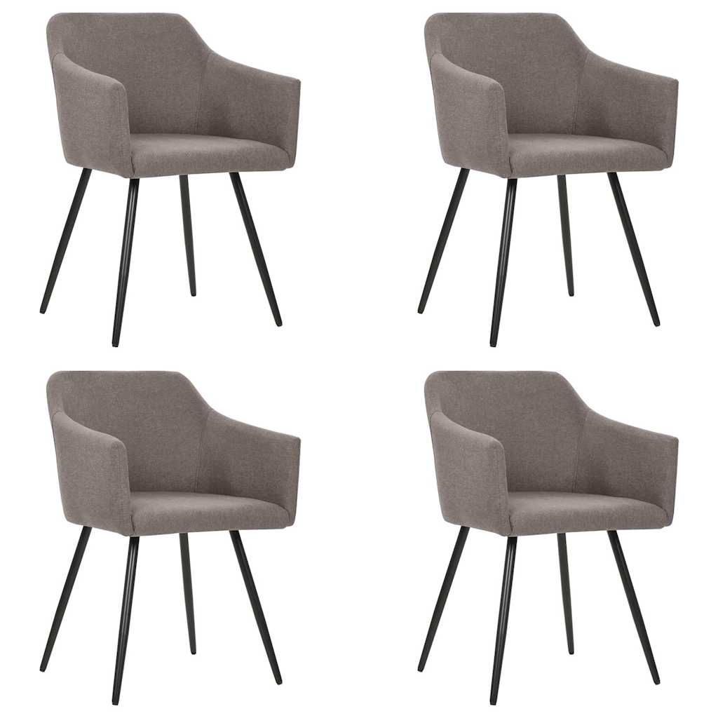 Chaises à manger lot de 4 taupe tissu