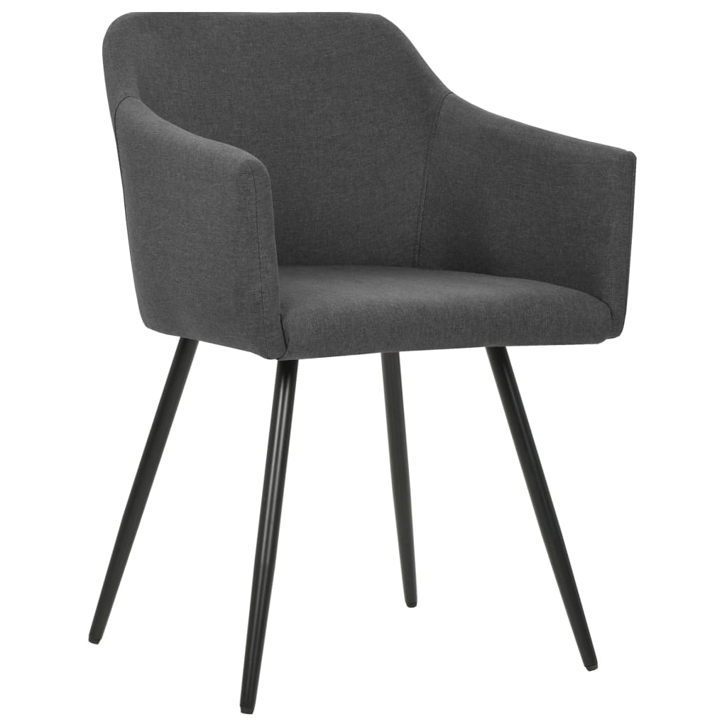 Chaises à manger lot de 6 gris foncé tissu - XIOS