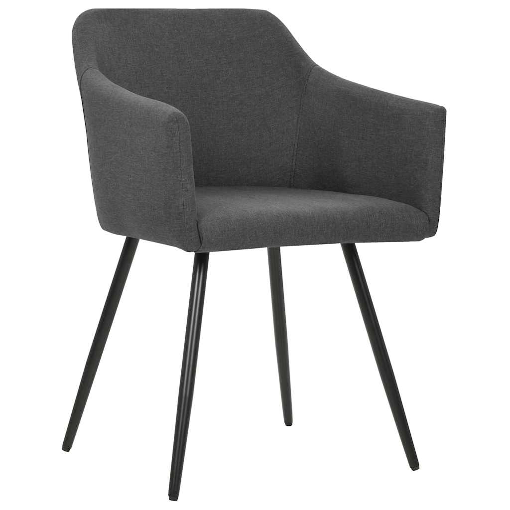 Chaises à manger lot de 6 gris foncé tissu
