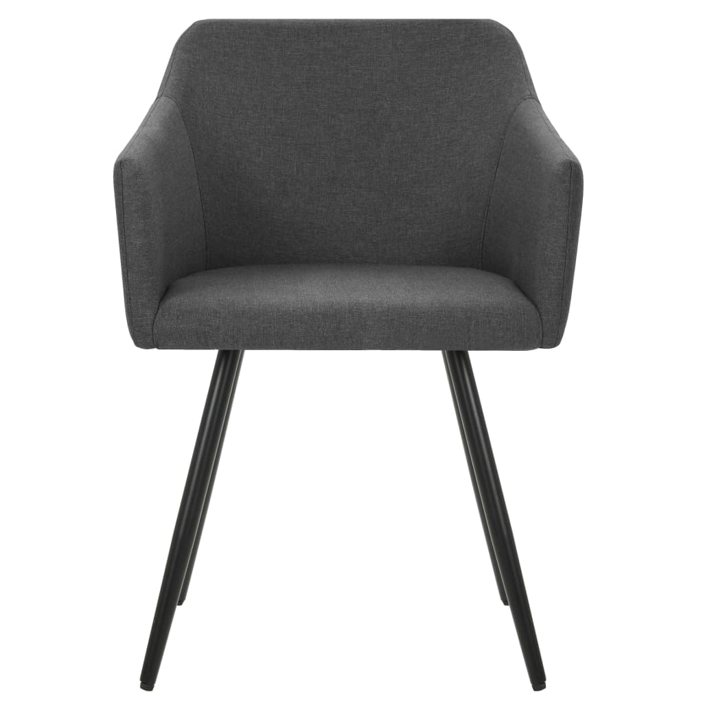 Chaises à manger lot de 6 gris foncé tissu - XIOS