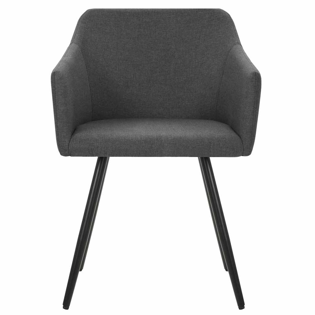 Chaises à manger lot de 6 gris foncé tissu