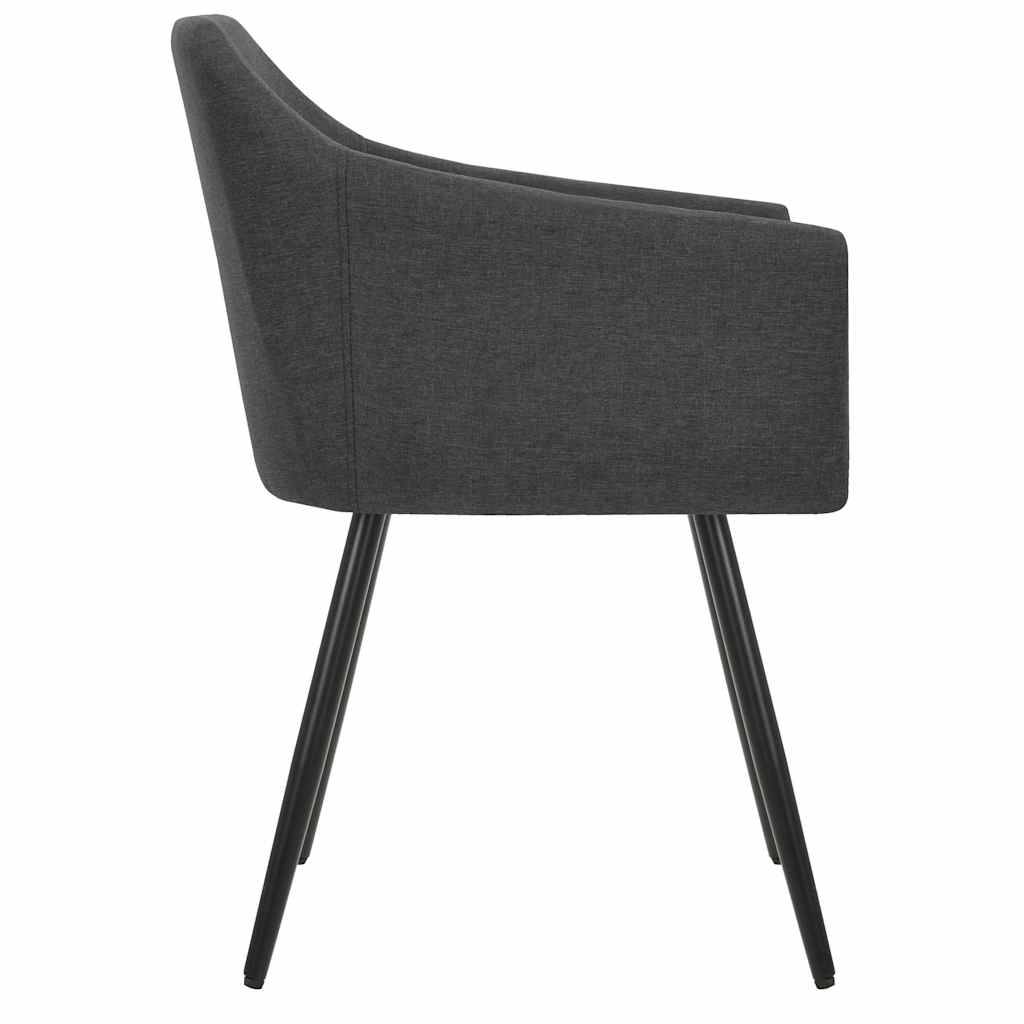 Chaises à manger lot de 6 gris foncé tissu