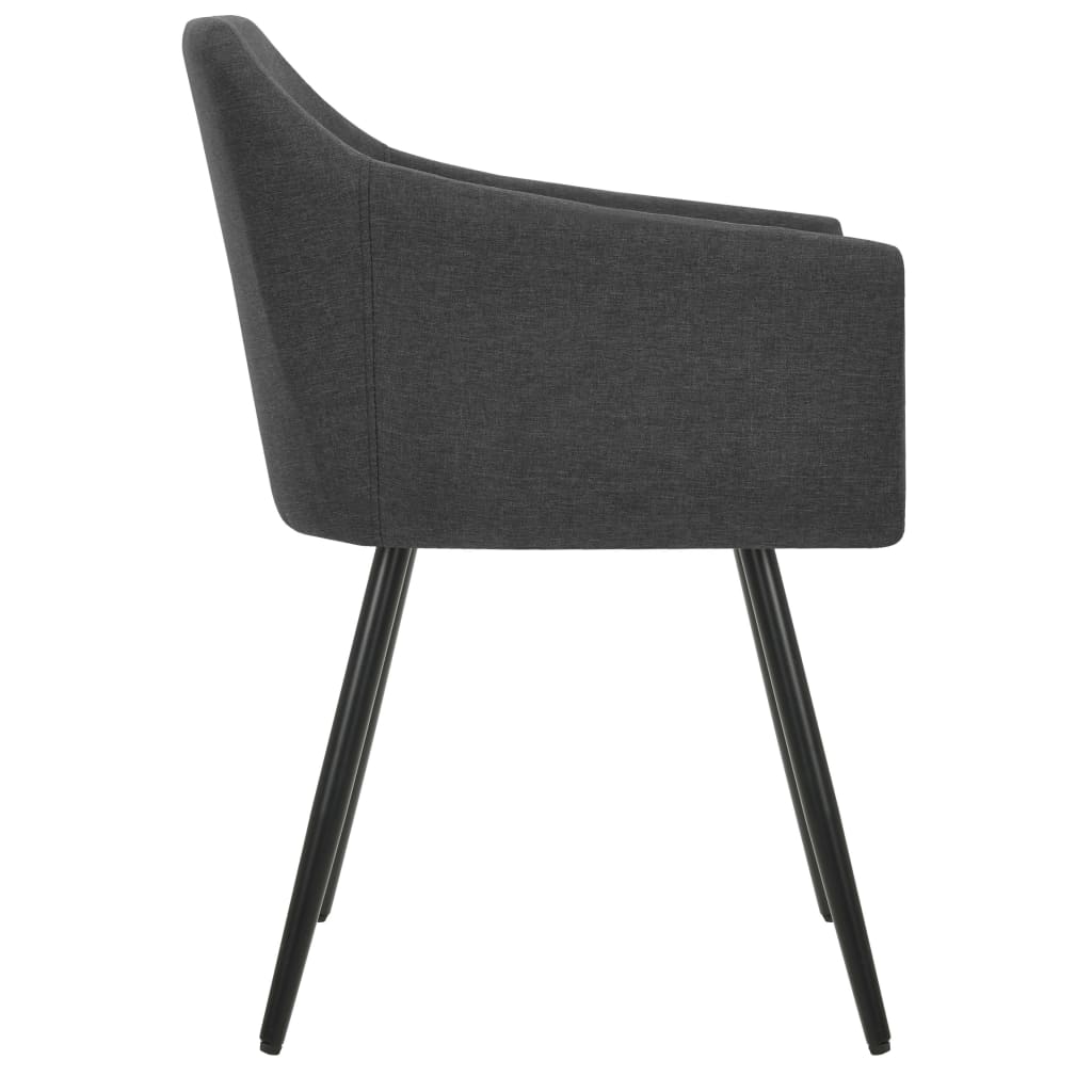 Chaises à manger lot de 6 gris foncé tissu - XIOS
