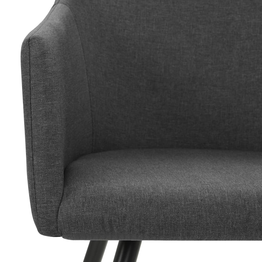 Chaises à manger lot de 6 gris foncé tissu - XIOS