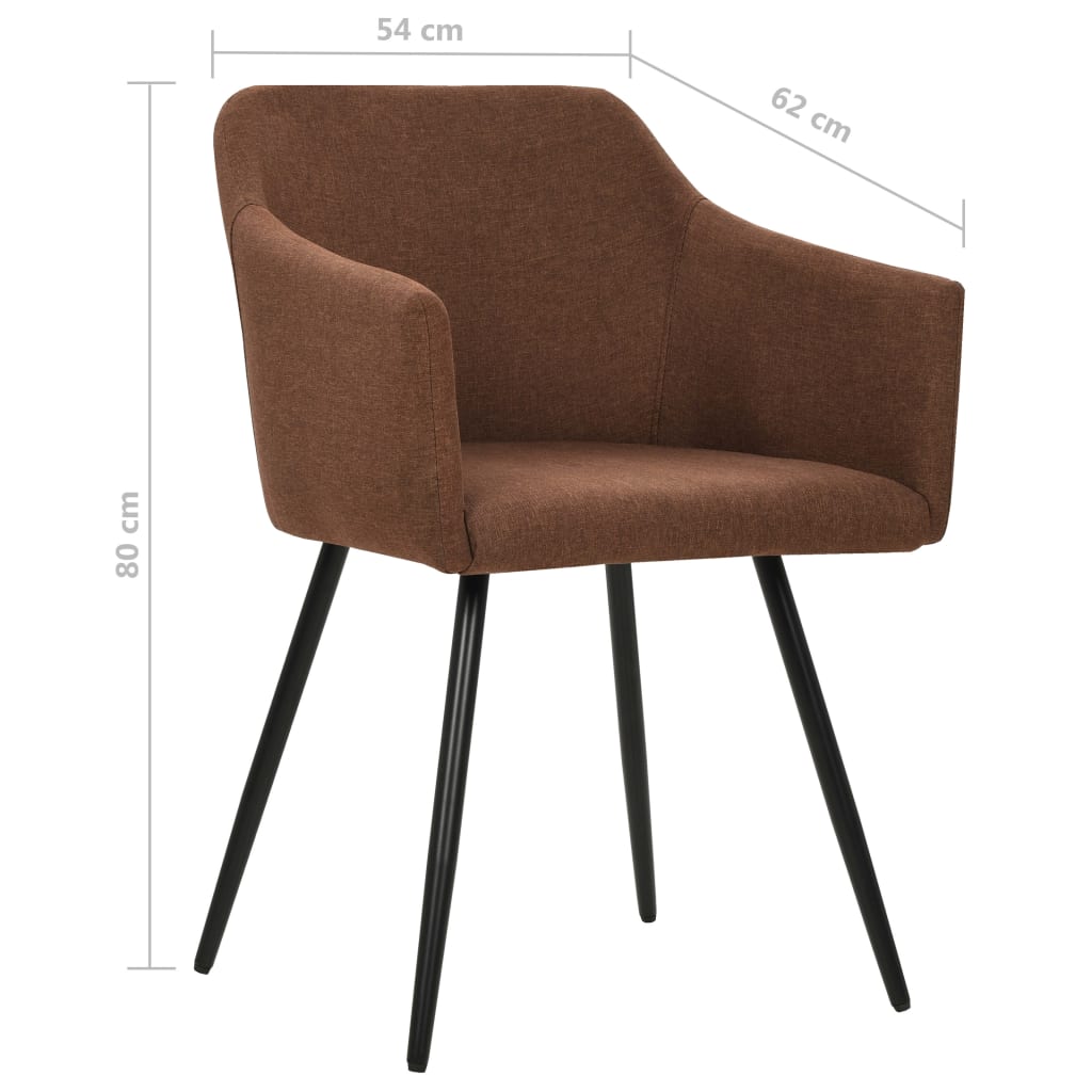 Chaises à manger lot de 6 marron tissu - XIOS