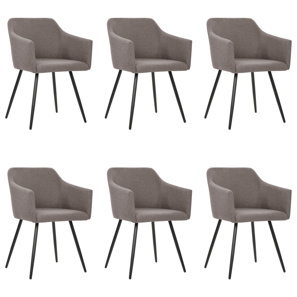 Chaises à manger lot de 6 taupe tissu - XIOS
