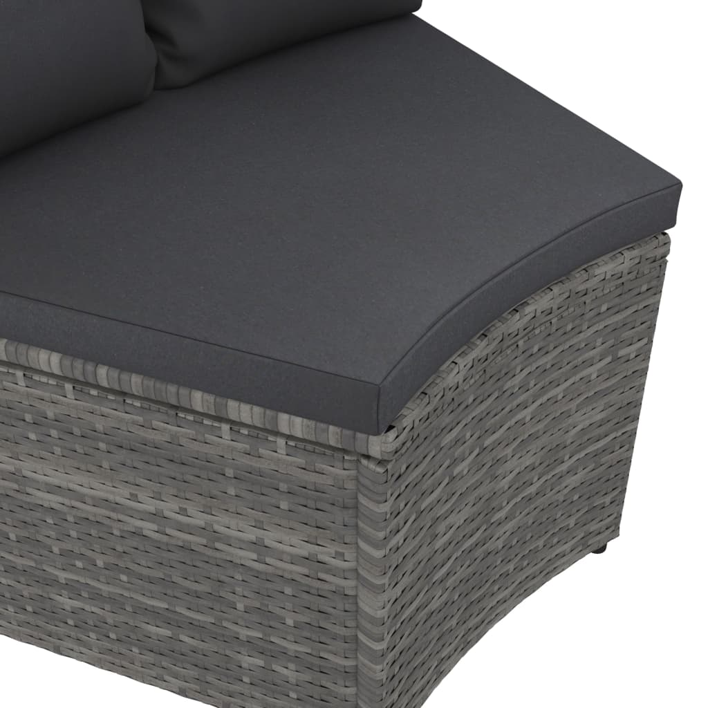 Salon de jardin 5 pcs avec coussins Résine tressée Gris