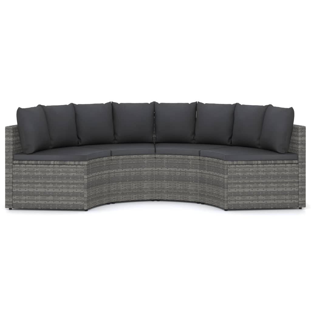 Salon de jardin 4 pcs avec coussins Résine tressée Gris