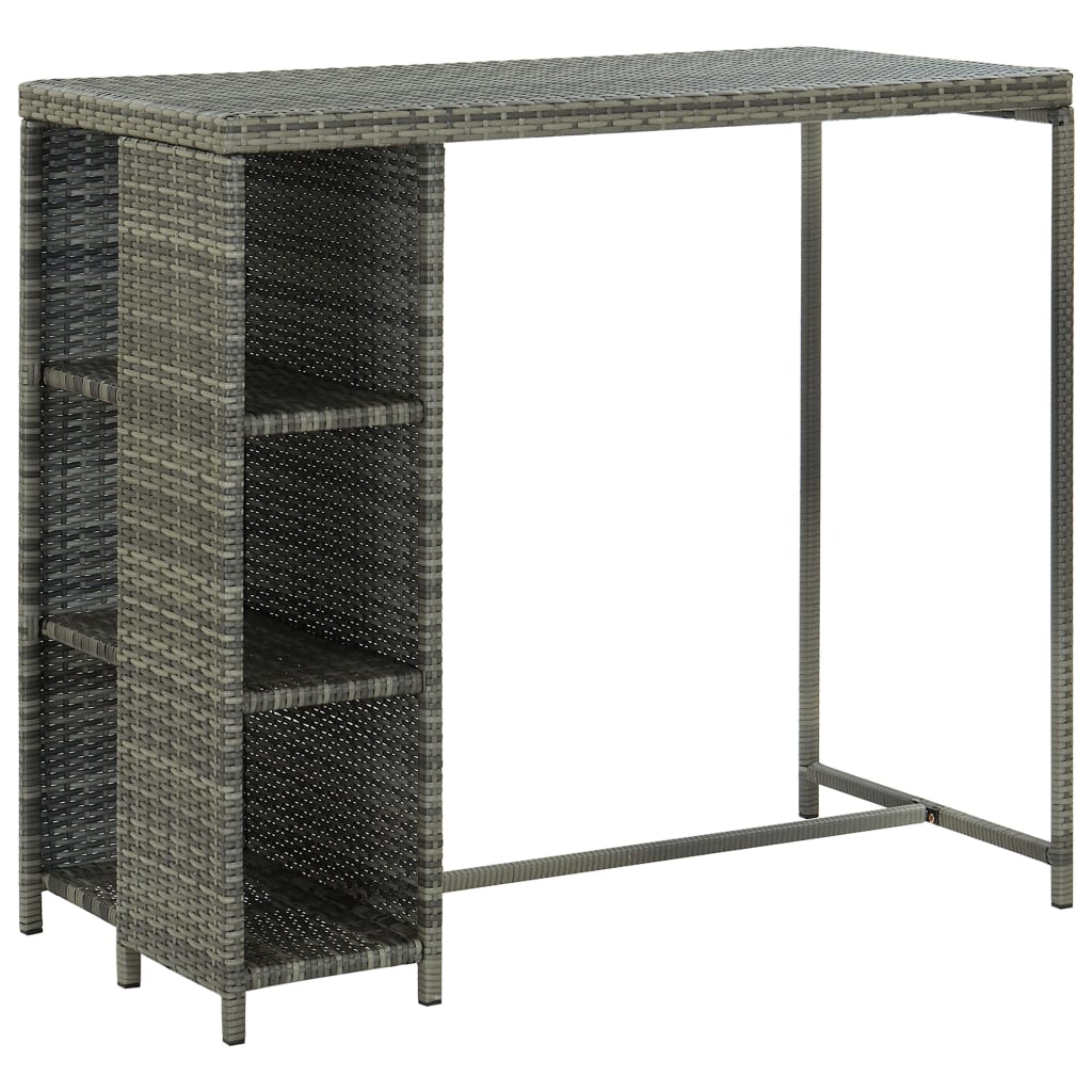 Ensemble de bar de jardin 5 pcs et coussins Résine tressée Gris