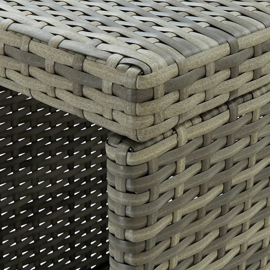 Ensemble de bar de jardin 5 pcs et coussins Résine tressée Gris