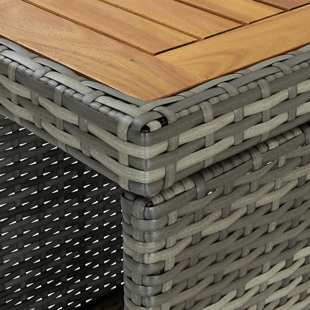 Ensemble de bar de jardin 5 pcs et coussins Résine tressée Gris