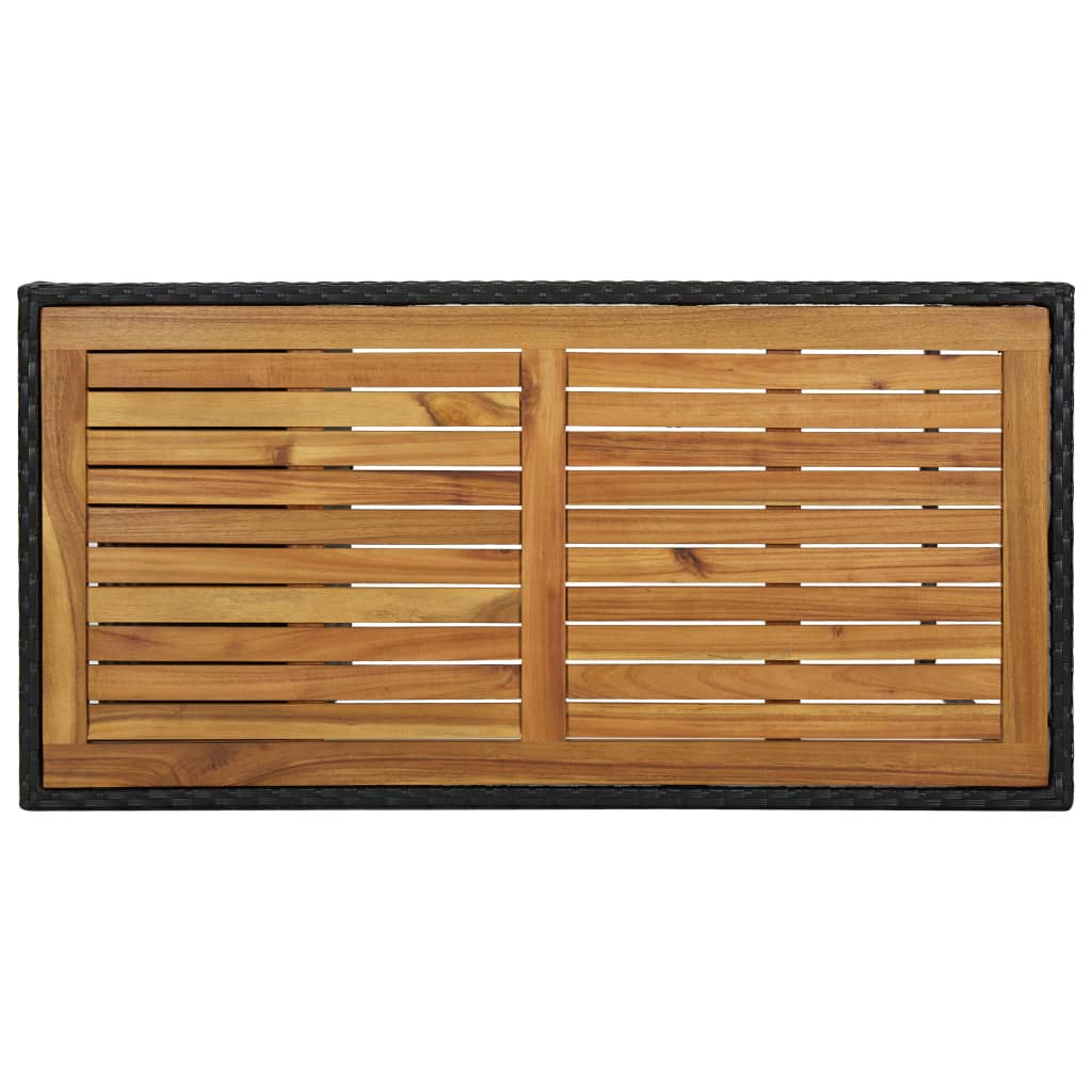 Ensemble de bar de jardin 5 pcs et coussins Résine tressée Noir
