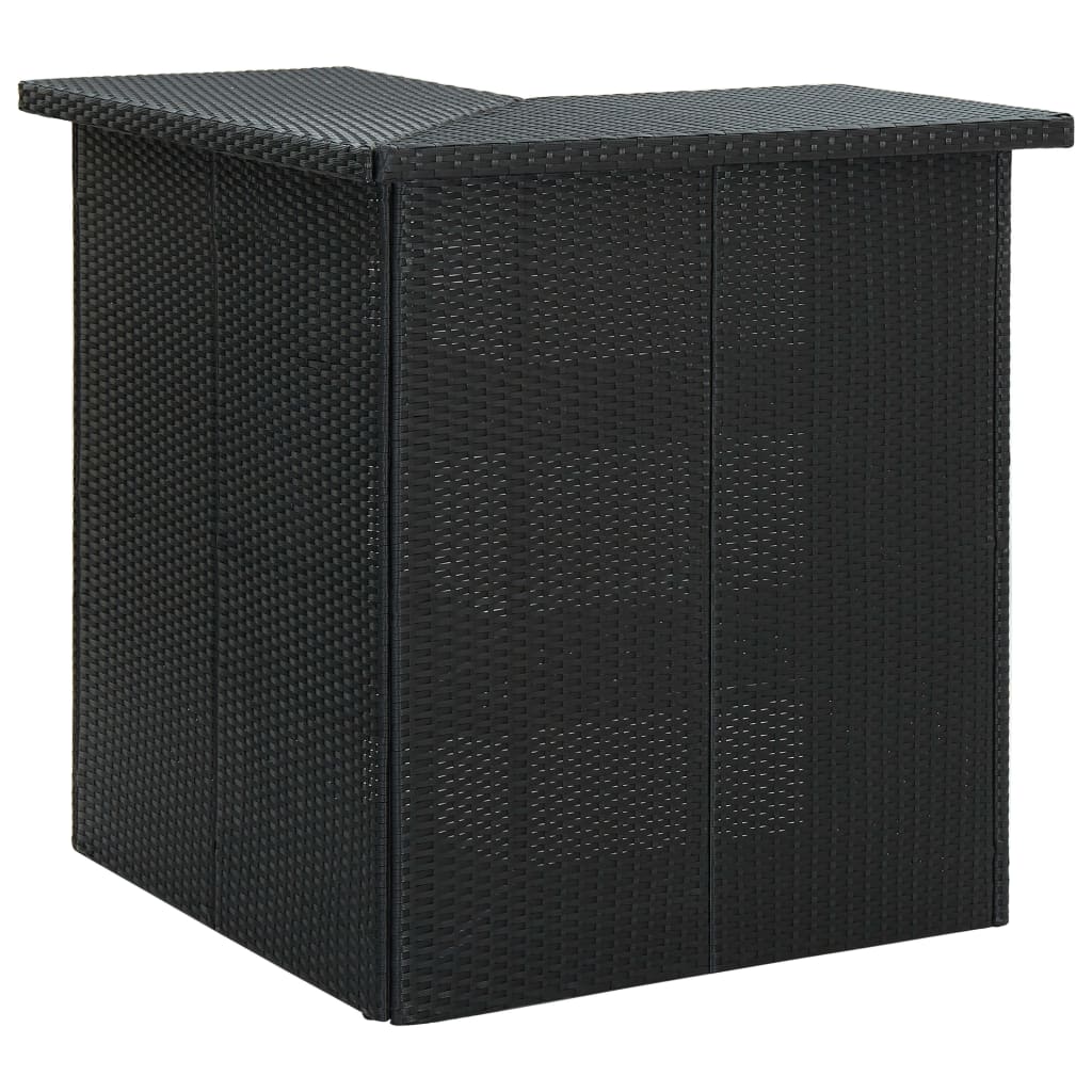 Ensemble de bar de jardin 4 pcs et coussins Résine tressée Noir