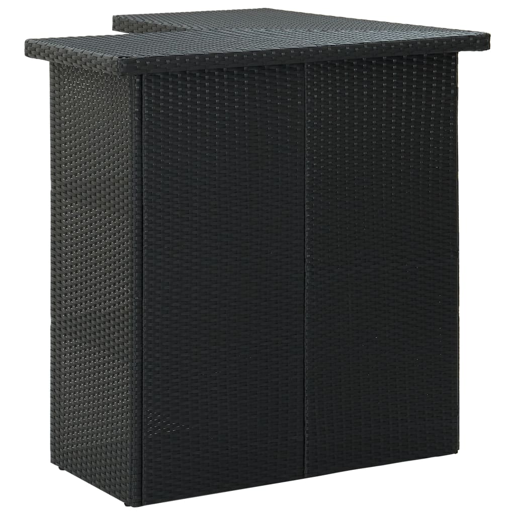 Ensemble de bar de jardin 4 pcs et coussins Résine tressée Noir