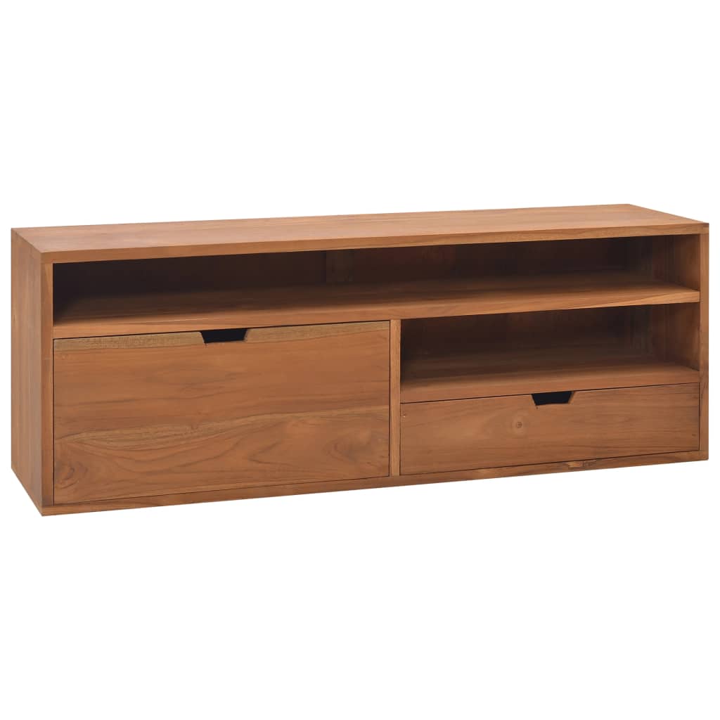 Meuble TV 110x30x40 cm Bois de teck massif - XIOS