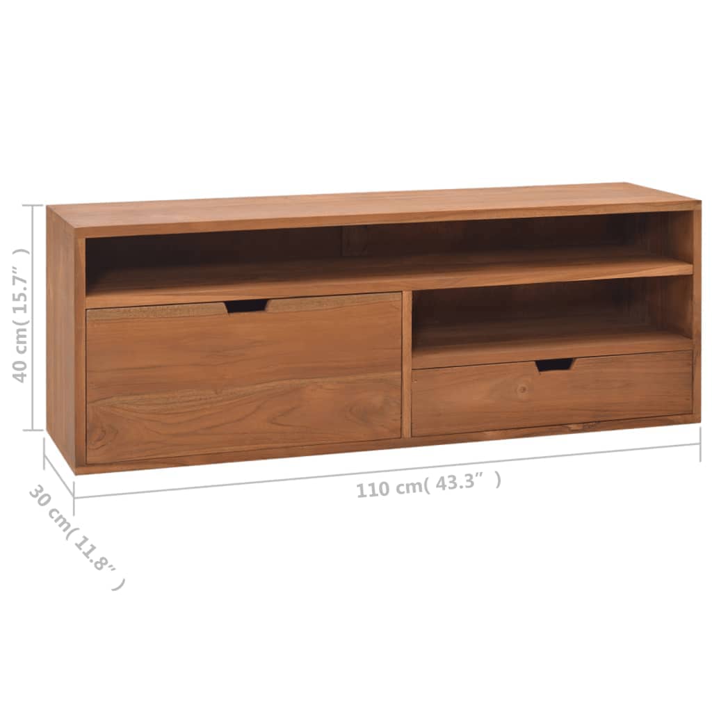 Meuble TV 110x30x40 cm Bois de teck massif - XIOS