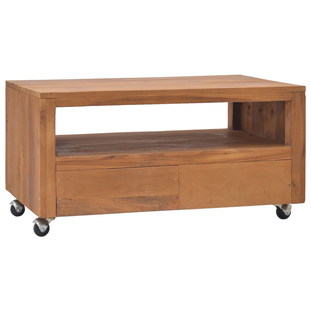Meuble TV avec roues 80x50x42 cm Bois de teck solide - XIOS