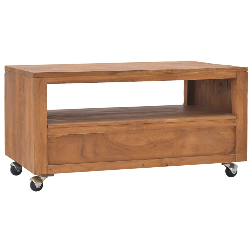 Meuble TV avec roues 80x50x42 cm Bois de teck solide - XIOS
