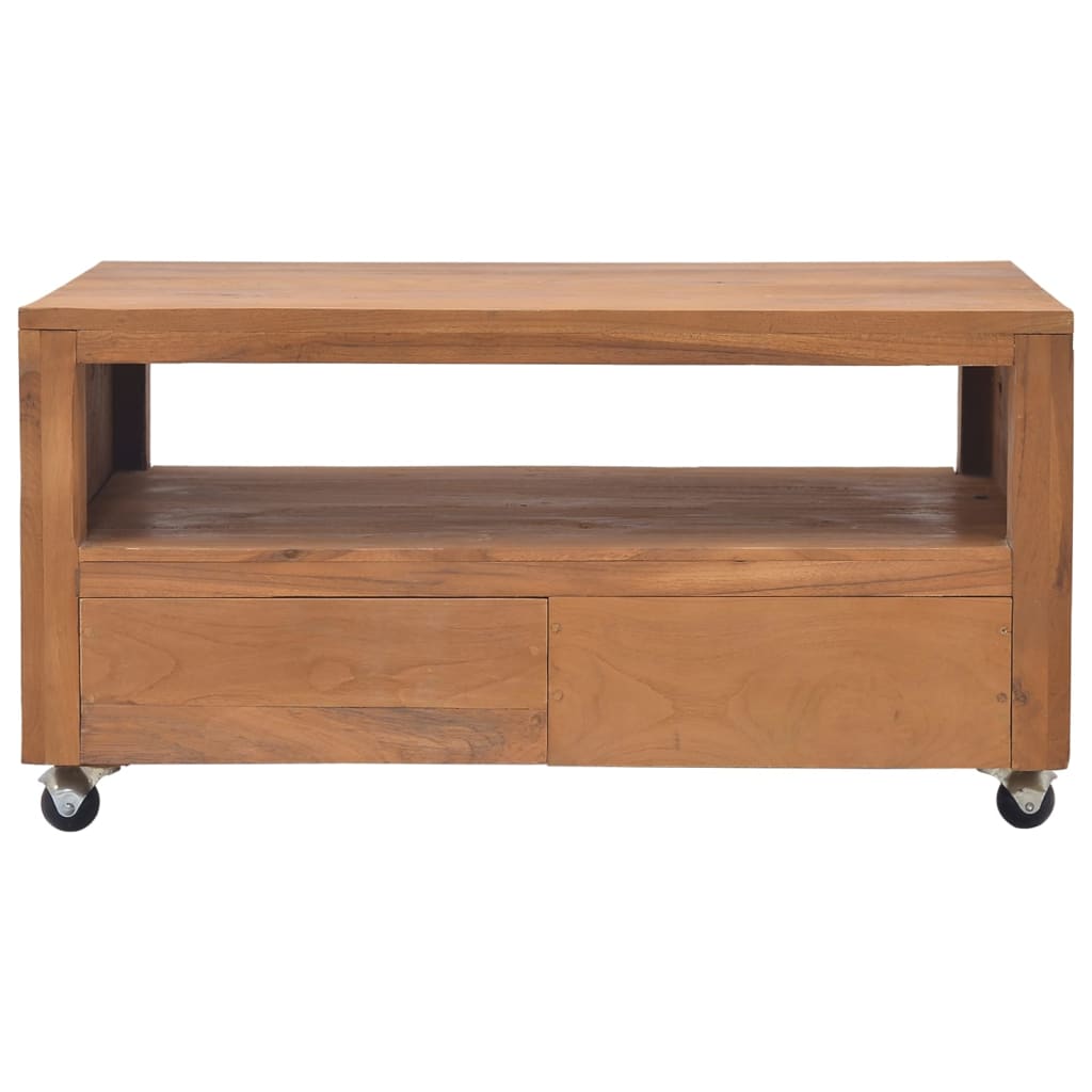 Meuble TV avec roues 80x50x42 cm Bois de teck solide - XIOS