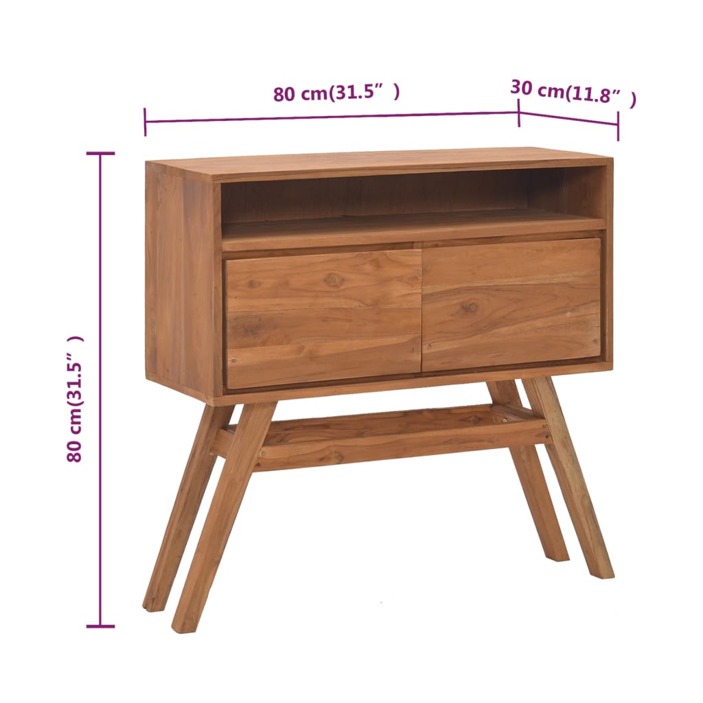 Table console 80x30x80 cm Bois de teck solide