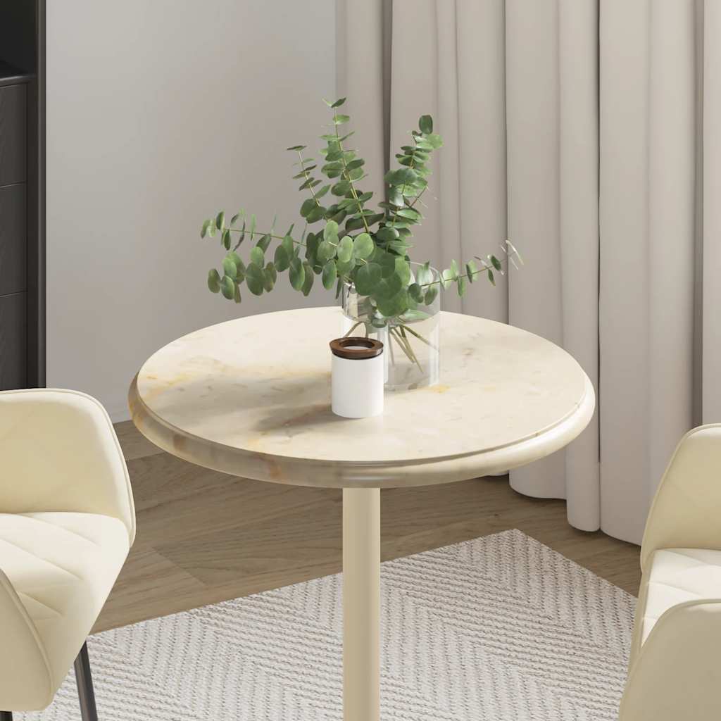 Dessus de table Crème Ø50x2,5 cm Marbre - XIOS