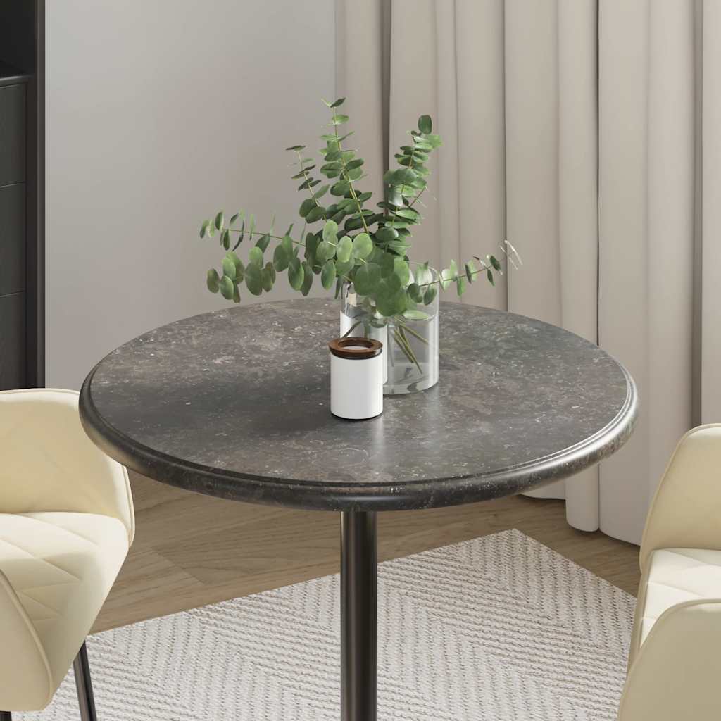 Dessus de table Noir Ø60x2,5 cm Marbre - XIOS