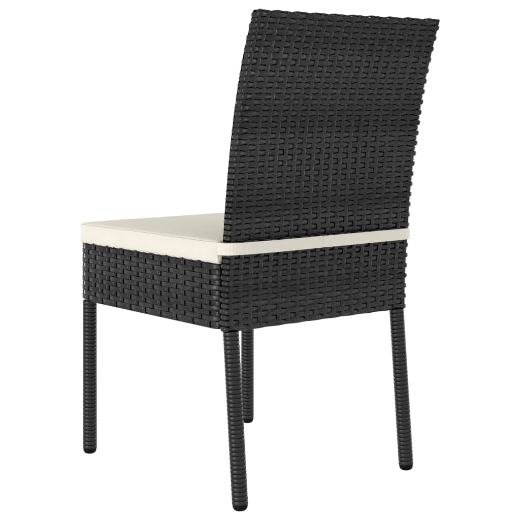 Ensemble à manger de jardin 3 pcs Résine tressée Noir