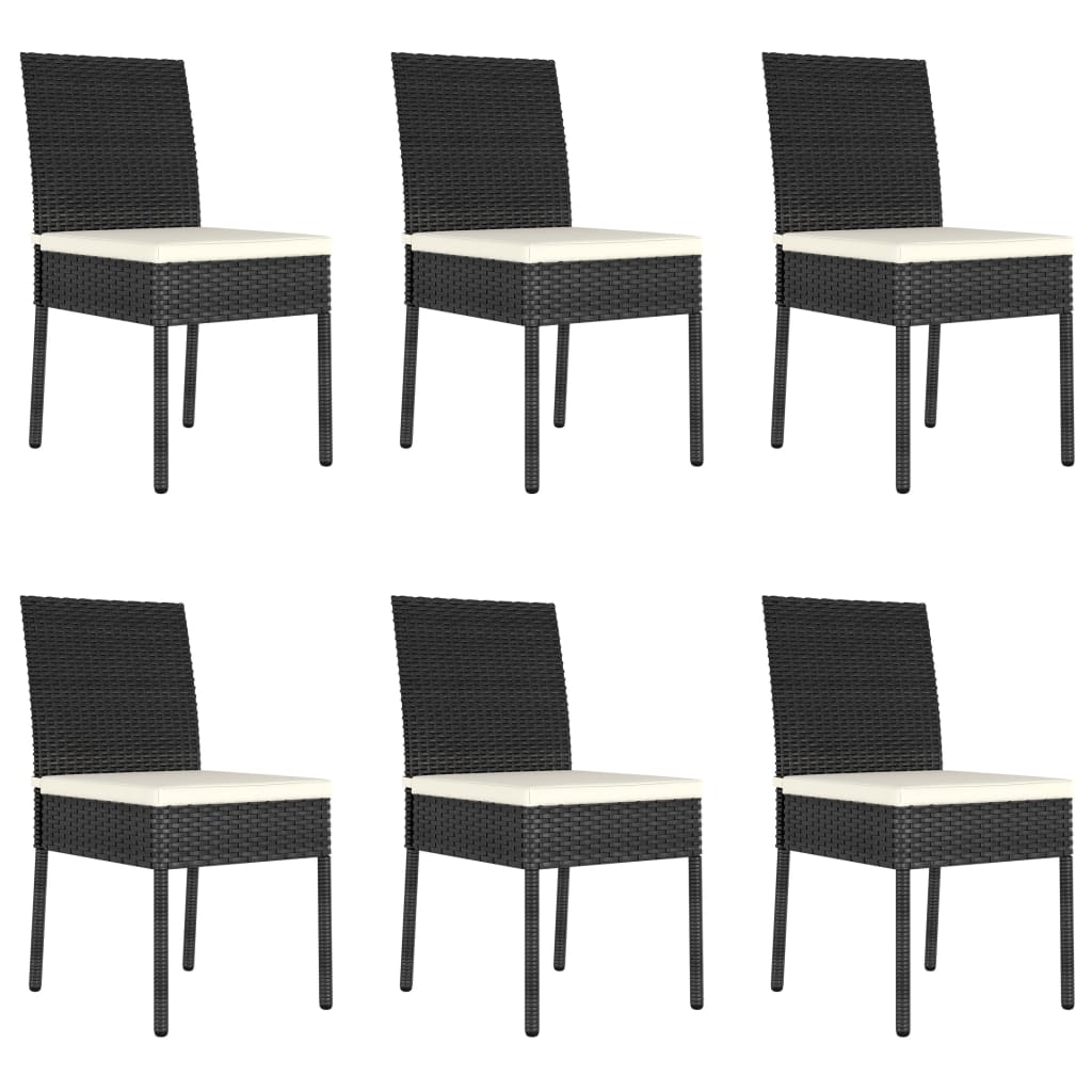 Ensemble à manger de jardin 7 pcs Résine tressée Noir