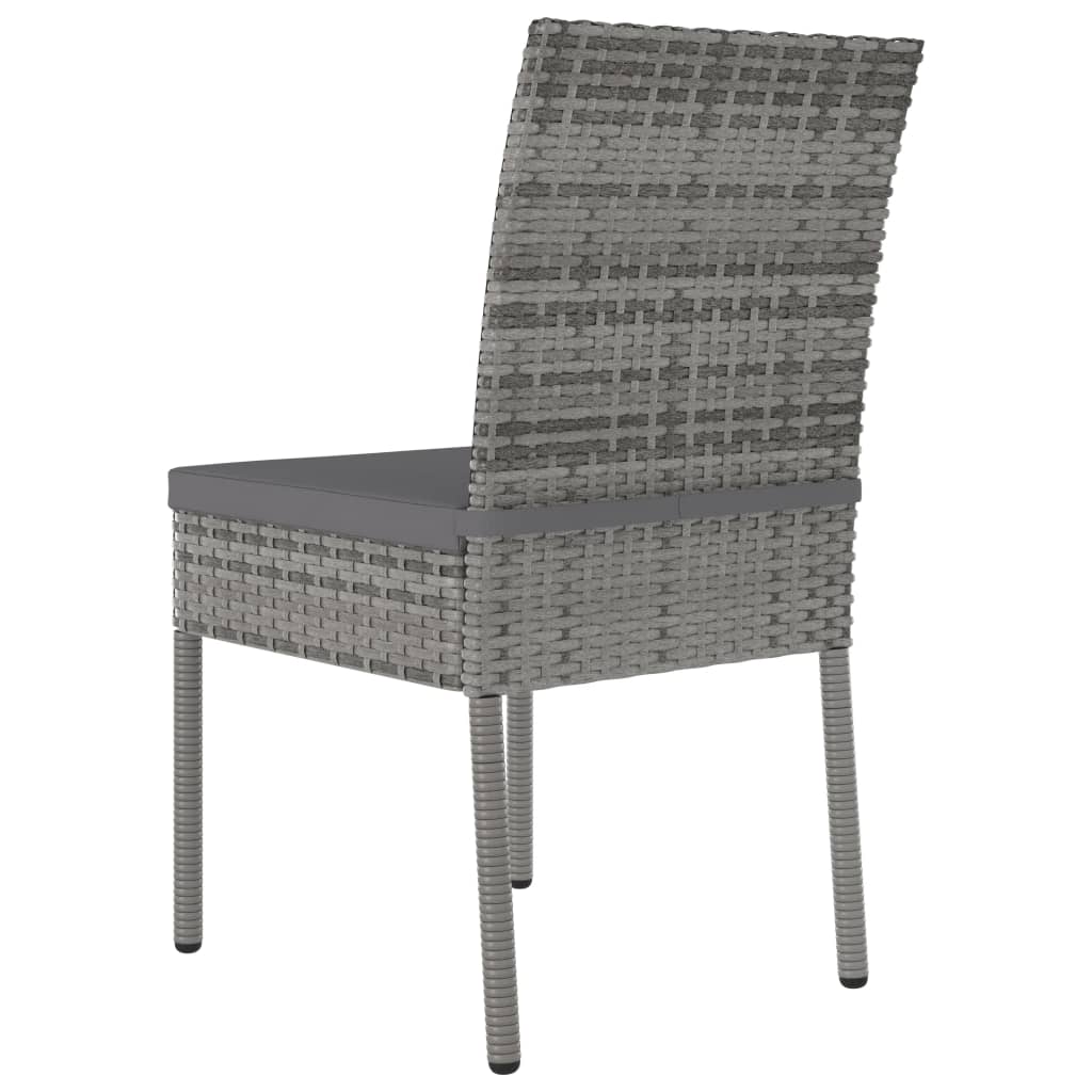 Ensemble à manger de jardin 3 pcs Résine tressée Gris
