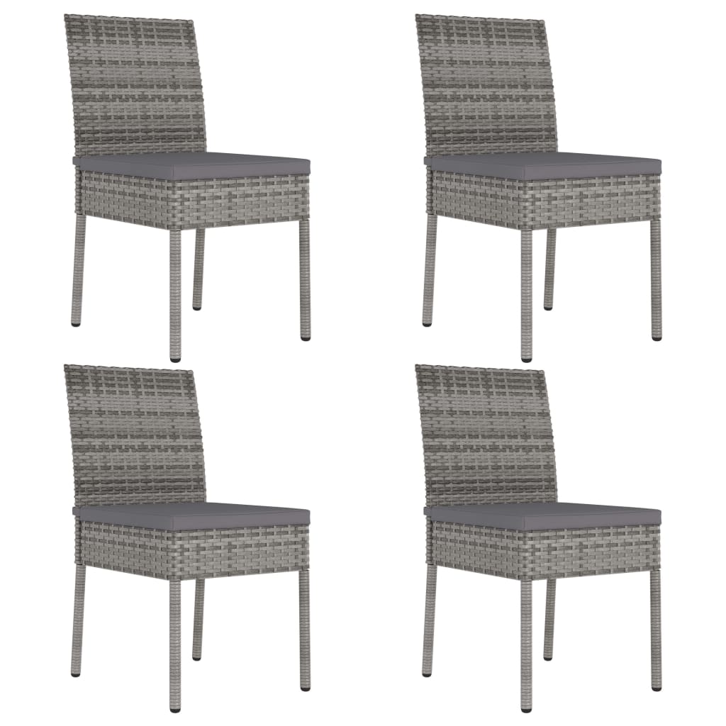 Ensemble à manger de jardin 5 pcs Résine tressée Gris