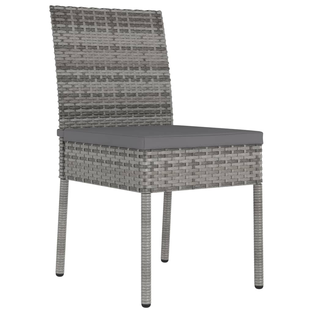 Ensemble à manger de jardin 5 pcs Résine tressée Gris