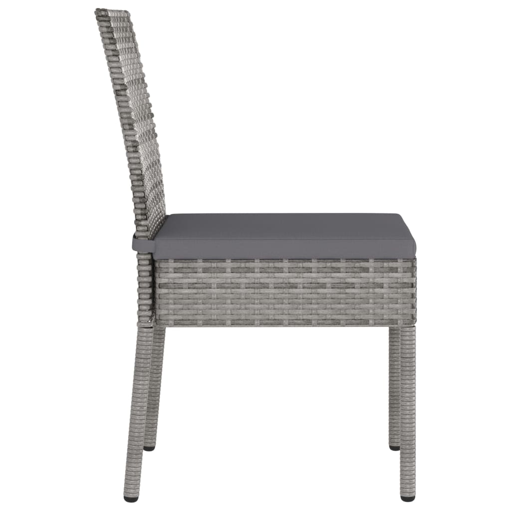 Ensemble à manger de jardin 5 pcs Résine tressée Gris