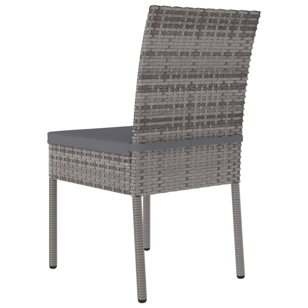 Ensemble à manger de jardin 5 pcs Résine tressée Gris
