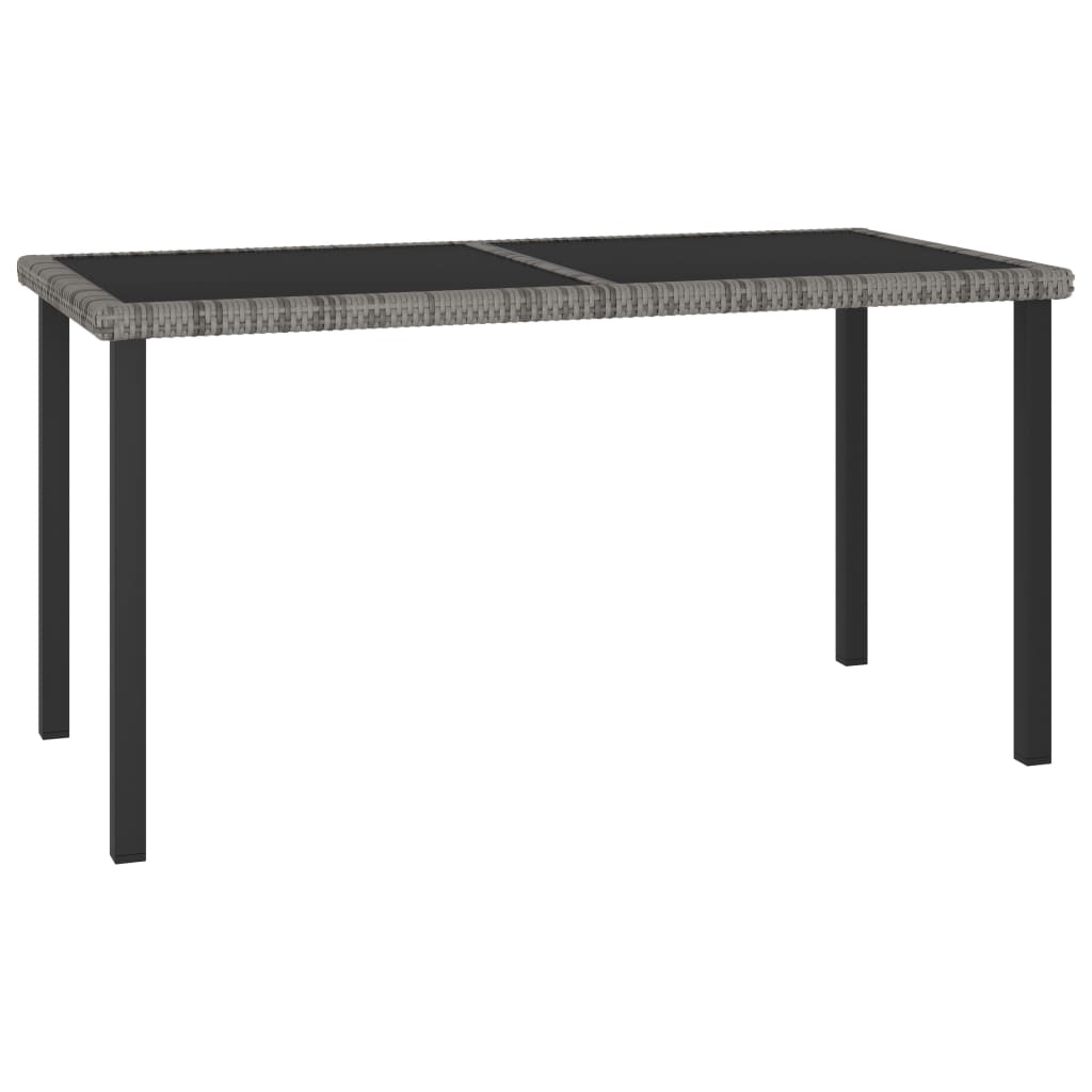 Ensemble à manger de jardin 5 pcs Résine tressée Gris