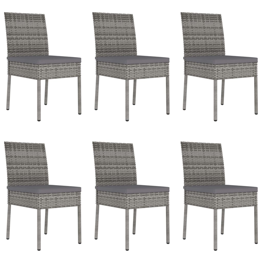 Ensemble à manger de jardin 7 pcs Résine tressée Gris
