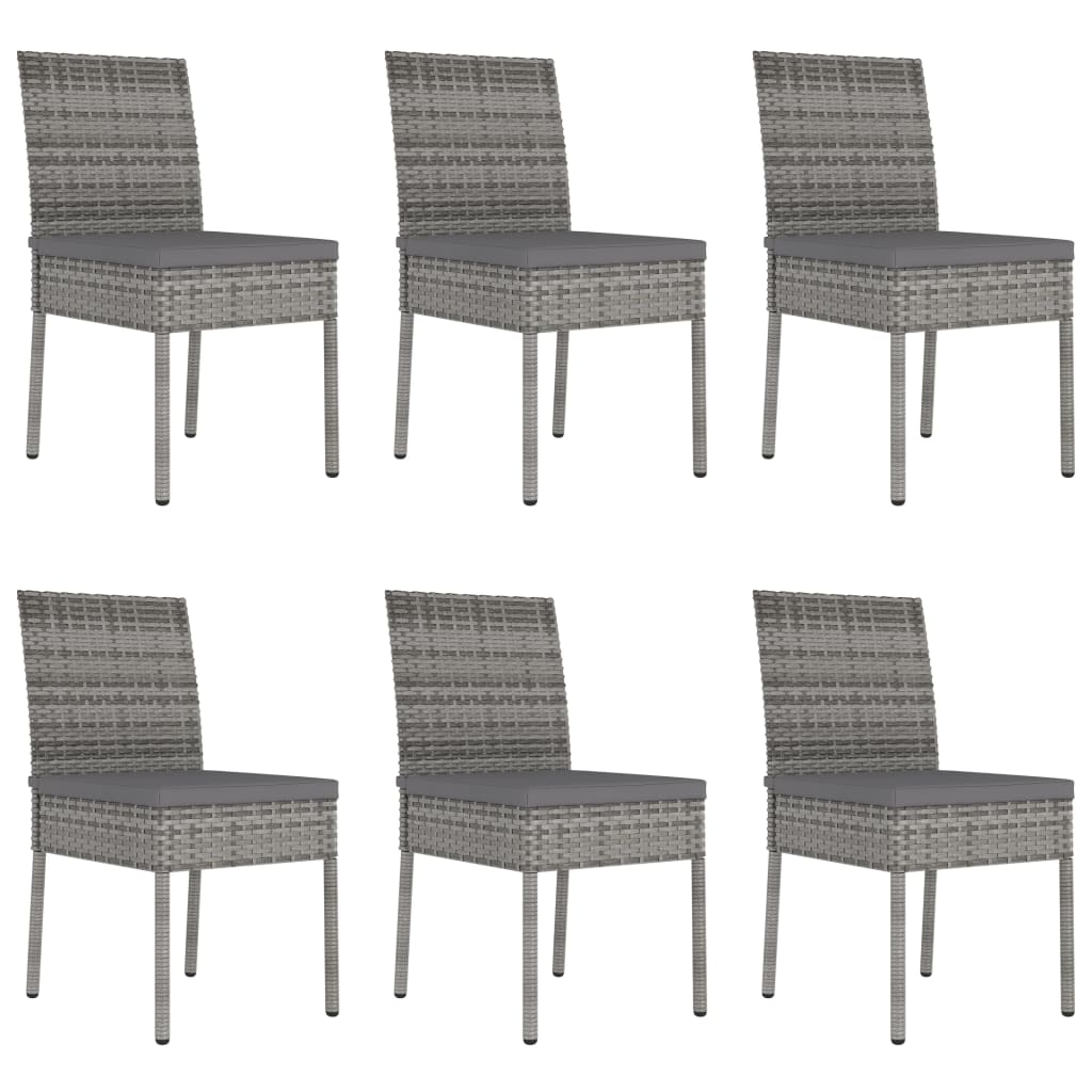 Ensemble à manger de jardin 7 pcs Résine tressée Gris