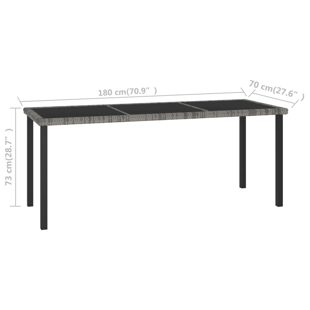 Ensemble à manger de jardin 7 pcs Résine tressée Gris
