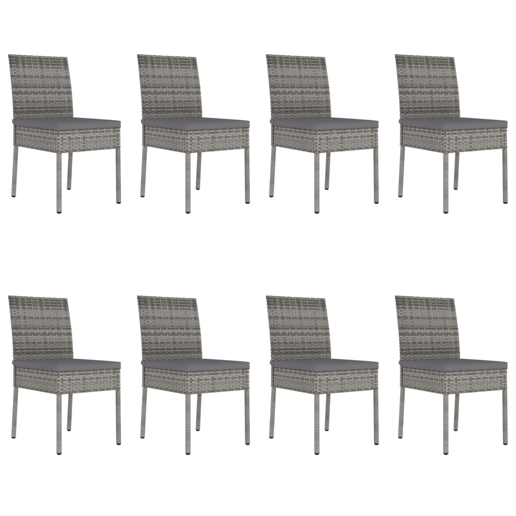 Ensemble à manger de jardin 9 pcs Résine tressée Gris