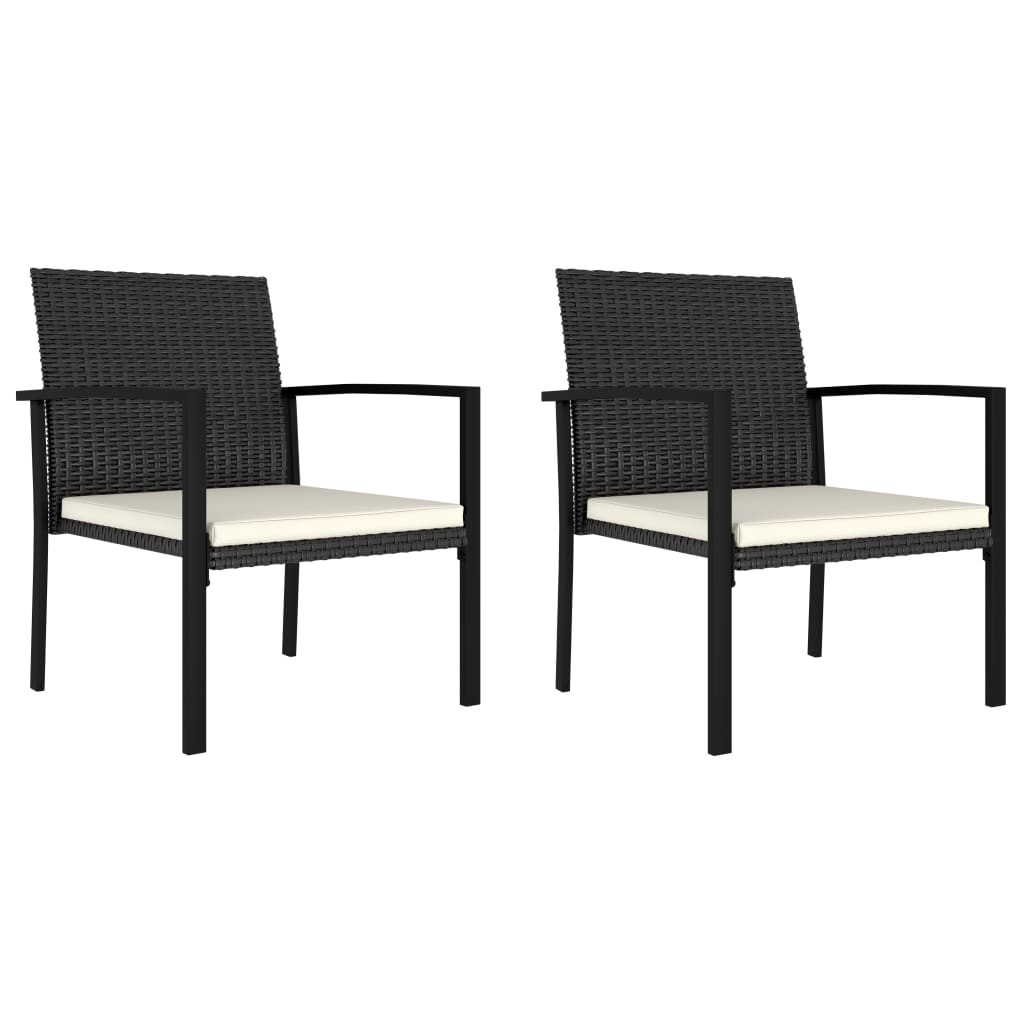 Ensemble à manger de jardin 3 pcs Résine tressée Noir