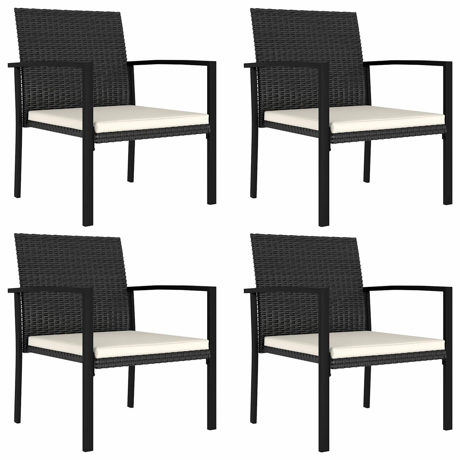 Ensemble de salle à manger de jardin 5 pcs Résine tressée Noir