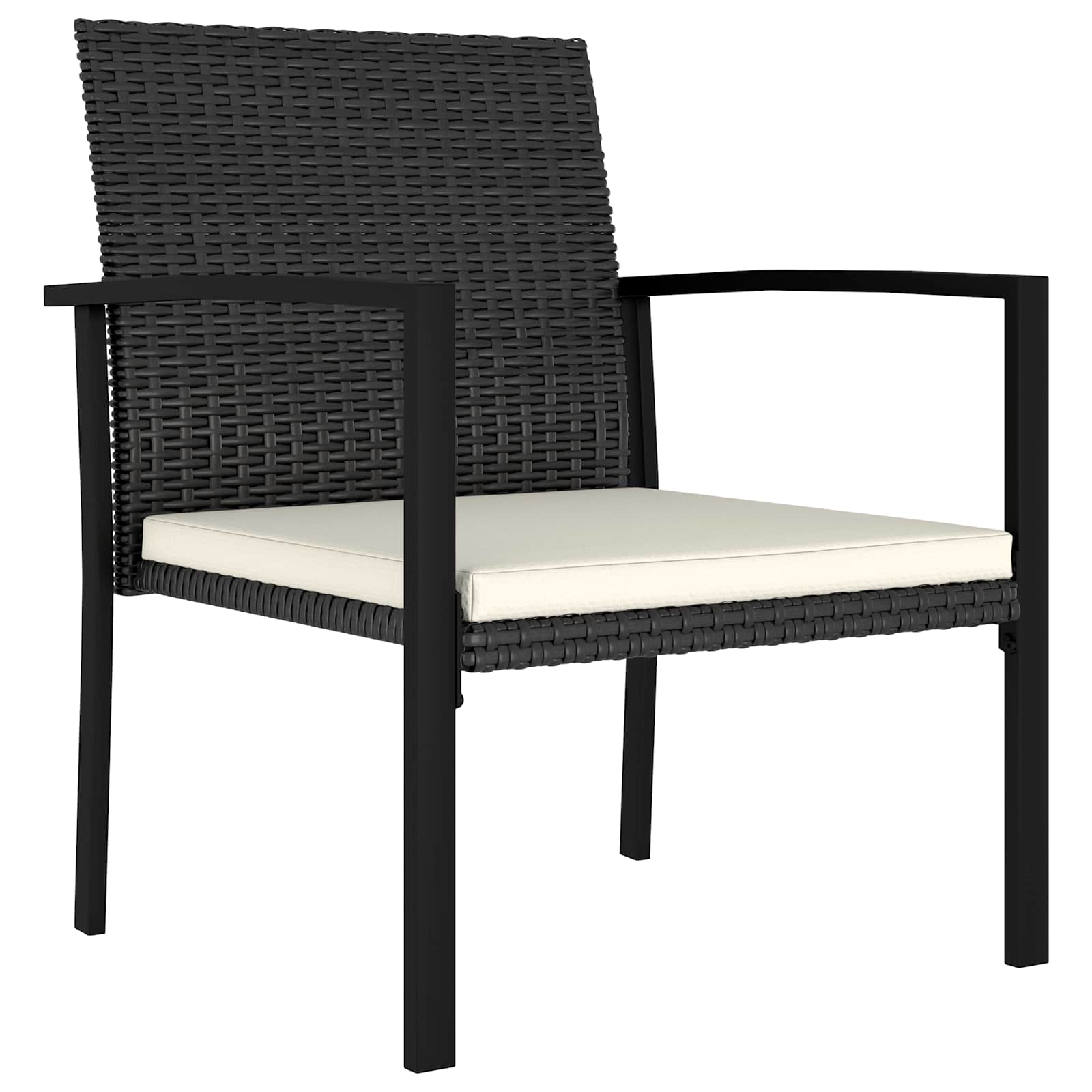 Ensemble de salle à manger de jardin 5 pcs Résine tressée Noir