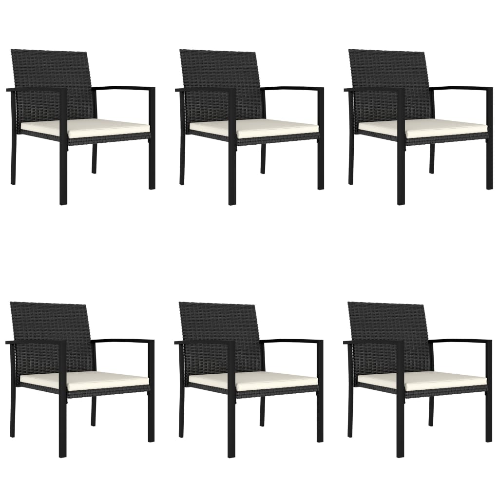 Ensemble à manger de jardin 7 pcs Résine tressée Noir