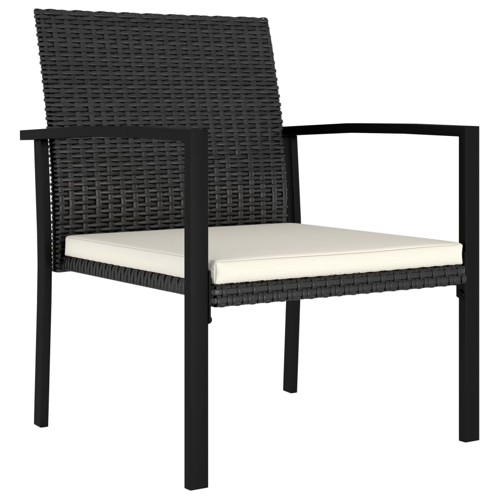 Ensemble à manger de jardin 7 pcs Résine tressée Noir