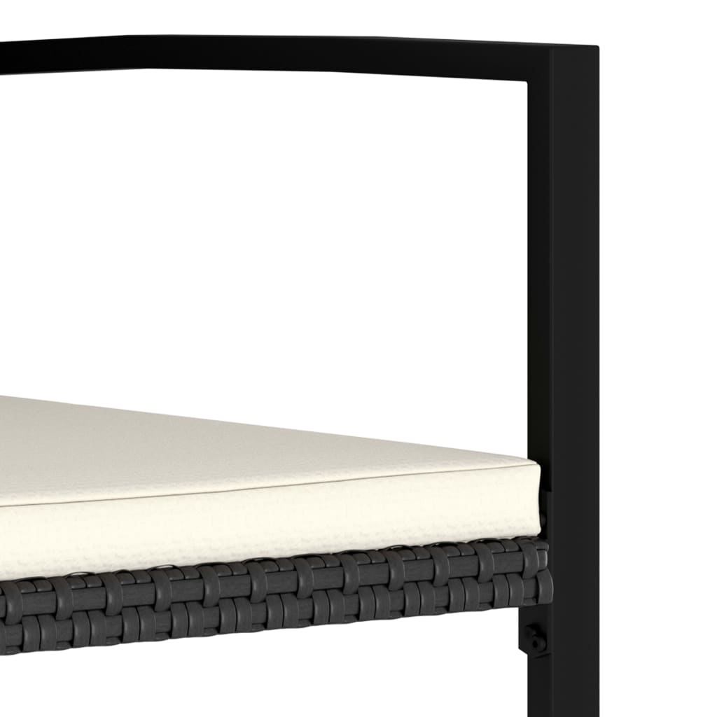 Ensemble à manger de jardin 7 pcs Résine tressée Noir